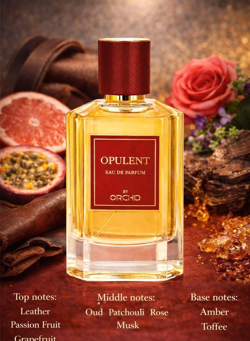 Orchid Opulent Pour Homme EDP 100ml – Leather Oud Perfume for Men with Passion Fruit, Rose, Musk & Toffee Amber - Image 2